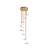 Spiral Hanging Star Lights - Led Cluster Pendant In Warm/White Light