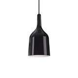 Bunda - Modern 6/8/10.5 Wide Bell Pendant Lighting Metal 1 Light Black/White/Chrome Hanging Ceiling