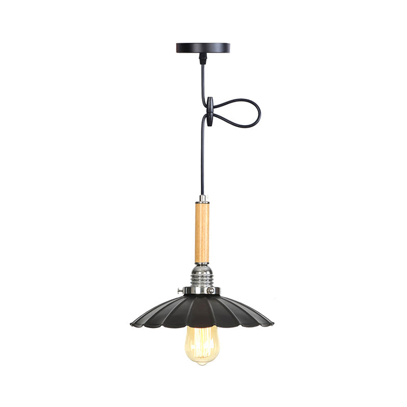 Adjustable Cord Scalloped Pendant Light - Indoor Lighting Fixture For Dining Table
