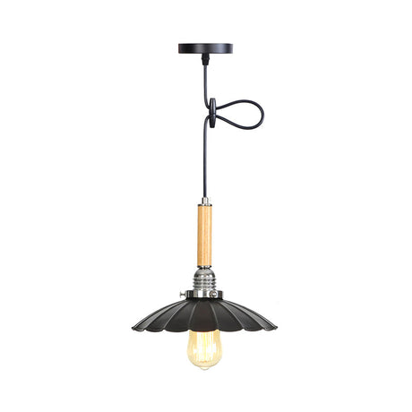 Adjustable Cord Scalloped Pendant Light - Indoor Lighting Fixture For Dining Table