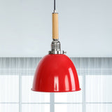 Lodge Style Bell Pendant Light With Adjustable Cord For Warehouse Lighting Red