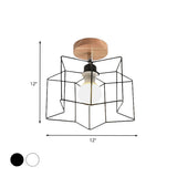 Contemporary Iron Wire Flush Mount Porch Light With Rotatable Head