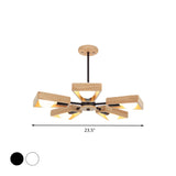 Modern Rotatable Trapezoid Chandelier Wood Pendant Light - Multi-Head For Dining Room