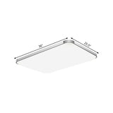 Stylish Led Flush Mount Light - Rectangular 25.5/32 Width Sliver Finish Ideal For Living Room