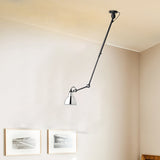Modern Metallic Dome Pendant Lamp - 1 Bulb Black/Gray Ceiling Light With Articulated Arm For Kitchen