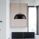 Modern Style Domed Metal Pendant Lamp - 14’/16’/20.5’ Width 1 Bulb Dining Table Hanging