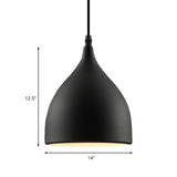 Industrial Dome Metal Hanging Ceiling Light - 6.5/10 Dia 1-Light Pendant Black