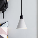 Adjustable Cord Metal Pendant Light For Dining Table - Modern 1-Light Conical Ceiling (7.5/8.5