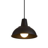 Vintage Domed Pendant Light With Metallic Finish And Hanging Cord In Black/White