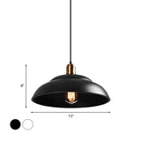 Double Bubble Pendant Lamp - Retro Style 1-Light Metallic Ceiling Light For Coffee Shop Black/White