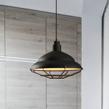Double Bubble Pendant Lamp - Retro Style 1-Light Metallic Ceiling Light For Coffee Shop Black/White
