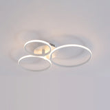 Minimalist Acrylic Semi Flush Ceiling Light For Living Room - Multi Ring Design 3/9/12 Lights White
