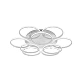Minimalist Acrylic Semi Flush Ceiling Light For Living Room - Multi Ring Design 3/9/12 Lights White