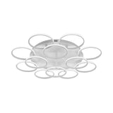 Minimalist Acrylic Semi Flush Ceiling Light For Living Room - Multi Ring Design 3/9/12 Lights White