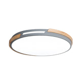 Modern Led Circle Flush Ceiling Light With Macaron Style Acrylic In Green/Grey/White - Ideal For