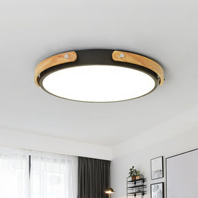 Modern Led Ceiling Lamp - Black/White Circle Bathroom Mount Light Warm/White Black / 13’ Warm