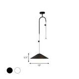 Modernist Orb Opal Glass Pendant Light With 2 Bulbs White/Black 10/14 Wide