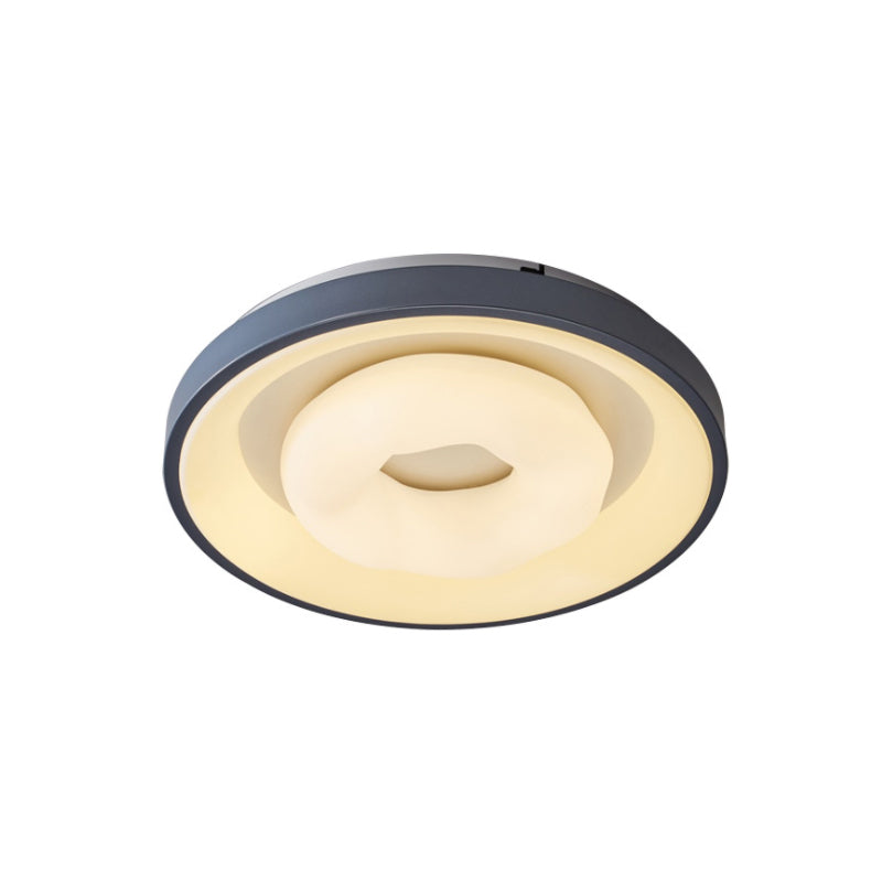 Modern Blue-White Led Ceiling Light With Acrylic Shade: Macaron Flush Mount Lamp