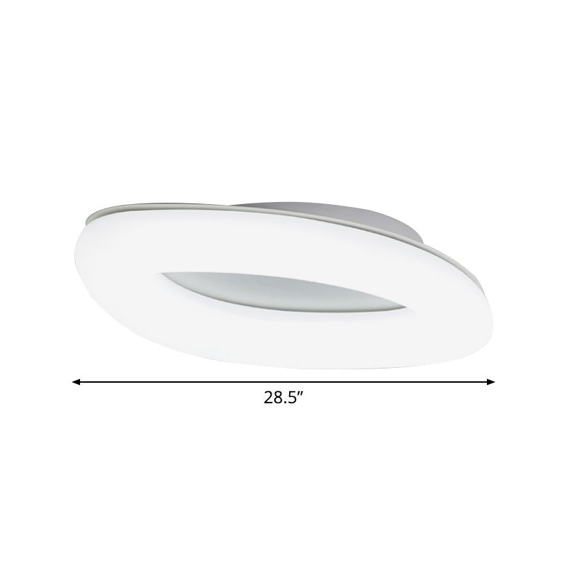 Simplicity Ellipse Flush Light: Acrylic Led Ceiling Lamp For Living Room White