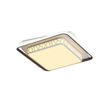 Square Led Flush Mount Lighting: Contemporary Acrylic Ceiling Light For Bedroom