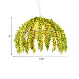 Green Vine Loft Dome Shade Ceiling Pendant - 1 Light Metal Suspension