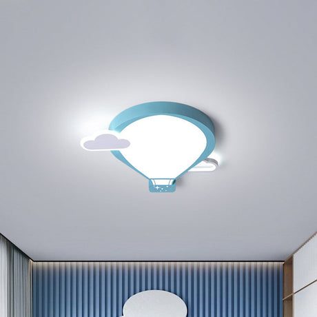 Colorful Hot Air Balloon Ceiling Light - Led Flushmount Lamp In 18/21.5 Width Blue / 18