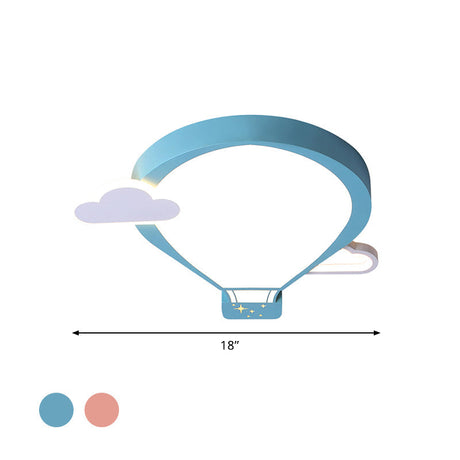 Colorful Hot Air Balloon Ceiling Light - Led Flushmount Lamp In 18/21.5 Width