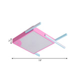 Metallic Fish Shaped Led Flush Mount Ceiling Light In White/Warm - Pink Cartoon Design