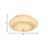 Contemporary Crystal Led Ceiling Mount Light - Gold Finish Round Design Flushmount For Living Room