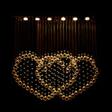 Contemporary Led Chrome Love Heart Flush Mount Light For Dining Room - Crystal Orb