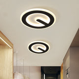Minimalist Circular Led Ceiling Flush Mount Light In Black With Warm/White Acrylic Lighting -