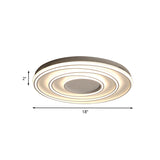 Simple 2-Loop Acrylic Ceiling Light Led Flush Lamp For Bedroom - 18/23 Width Mountable White