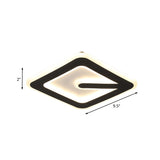 Minimalist Led Black Flush Ceiling Light With Acrylic Rhombus Design – Perfect For Corridor Lighting