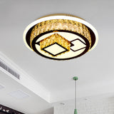 Modern Led Flush Mount Ceiling Light With Crystal Inlaid Loving Heart Flower And Mushroom Design -