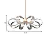 Contemporary White Flower Chandelier Pendant Light - 8-Head Acrylic Ceiling Fixture