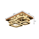Contemporary Led Crystal Insert Ceiling Lamp With Chrome Finish