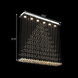 Modern Chrome Pyramid Crystal Draping Flushmount Ceiling Flush Light - 6 Bulbs