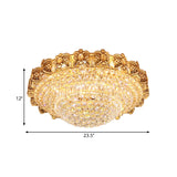 Modernist Gold Crystal Led Flush Ceiling Light: Multi-Tier Mount Fixture