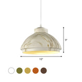 Loft Style Aluminum Coffee/Green Bowl Shade Pendant Light For Dining Room - 1 Bulb Drop Lighting