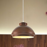 Loft Style Aluminum Coffee/Green Bowl Shade Pendant Light For Dining Room - 1 Bulb Drop Lighting