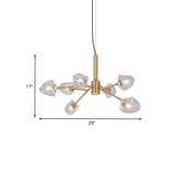 Postmodern Crystal Gemstone Brass Chandelier With 8 Heads - Ceiling Pendant Lamp