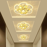 Modern Led Crystal Flower Ceiling Light Flush Mount Clear