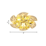Modern Led Crystal Flower Ceiling Light Flush Mount