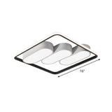 Minimalist Led Flush Mount Ceiling Light With Square Black And White Frame