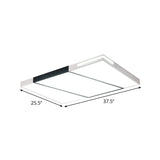 Modern Led Metal Ceiling Light For Bedroom - Warm/White Rectangular/Square Flush Mount 21.5/37.5/45