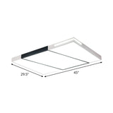 Modern Led Metal Ceiling Light For Bedroom - Warm/White Rectangular/Square Flush Mount 21.5/37.5/45