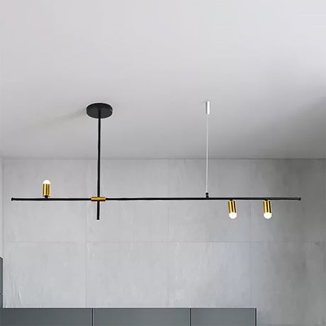 Modern Metal Rectilinear Chandelier - 3/4/9 Light Black Ceiling Fixture