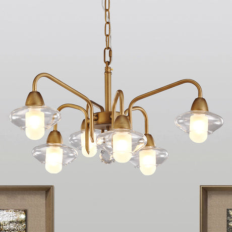 Frosted Glass Chandelier - Modern 6-Light Pendant Lighting For Dining Room
