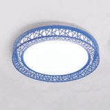 Art Deco Acrylic Flush Mount Ceiling Light - Ideal For Classrooms Blue / 16