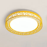 Art Deco Acrylic Flush Mount Ceiling Light - Ideal For Classrooms Yellow / 16